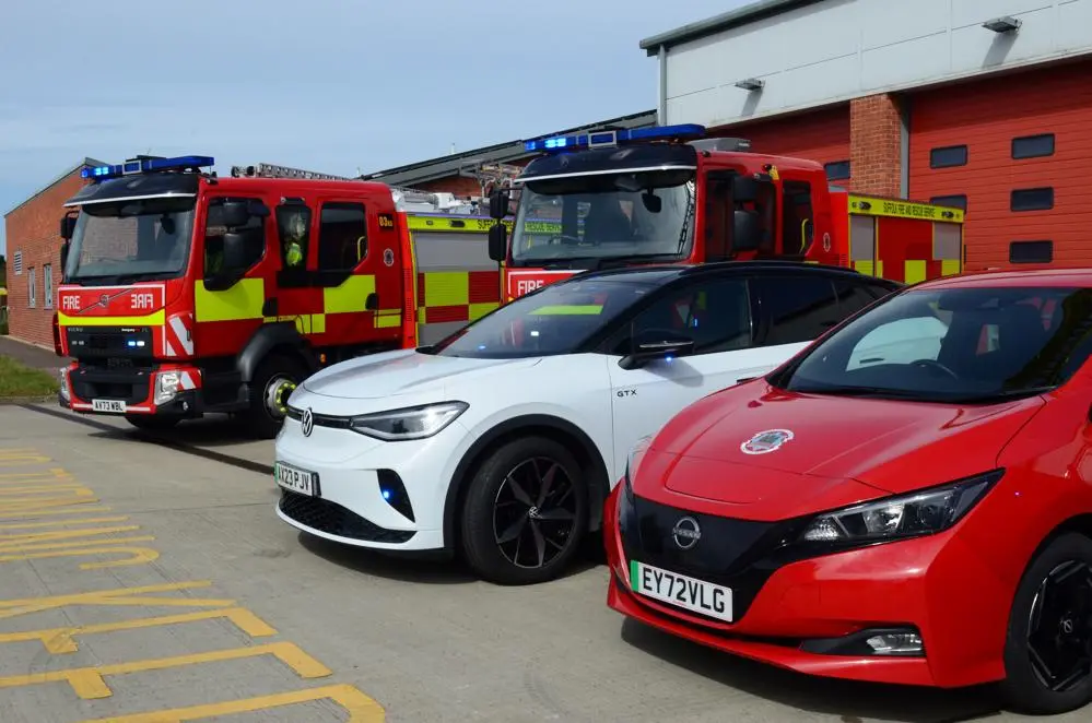 The electric cars with fire engines