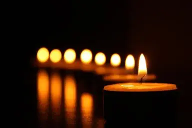 A number of candles in a row. 