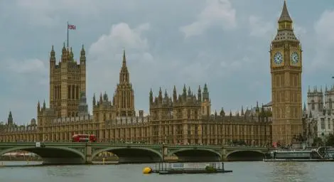 A photo of the Houses of Parliament from across the river.