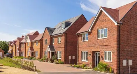 A row of newly-built houses