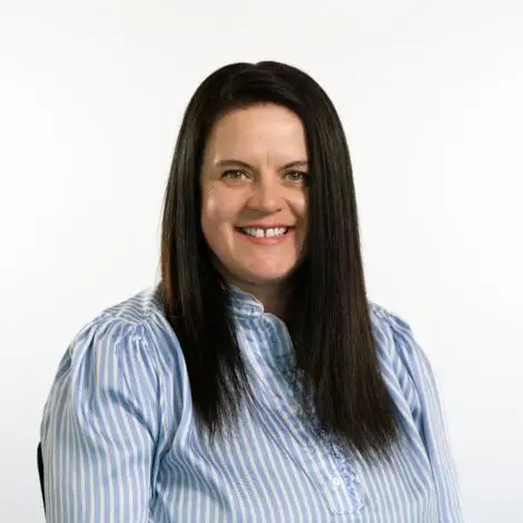 Cllr Beccy Hopfensperger wearing striped blouse