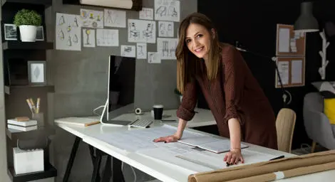 Young woman working in office